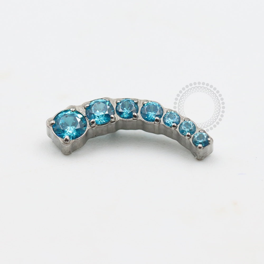 TN450-1 Top Cluster 7 Stones Crystal Titanium
