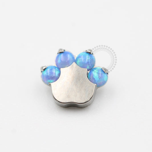 TN367 Top Synthetic Opal Paw Print Titanium 