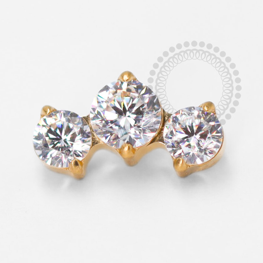 TN1442 Topo Cluster 3 Zircônias Titânio PVD Gold