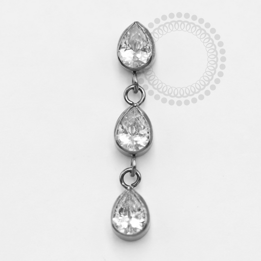 TN1438 Topo Pingente 3 Gotas Titânio ASTM F-136