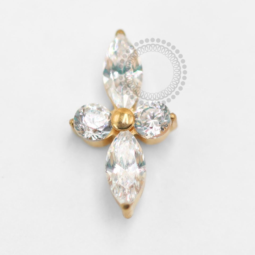 TN1466 Topo Piercing Astra Titânio PVD Gold