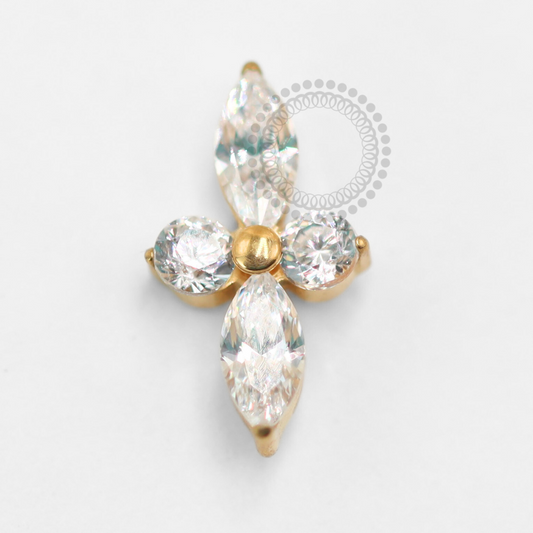 TN1466 Topo Piercing Astra Titânio PVD Gold