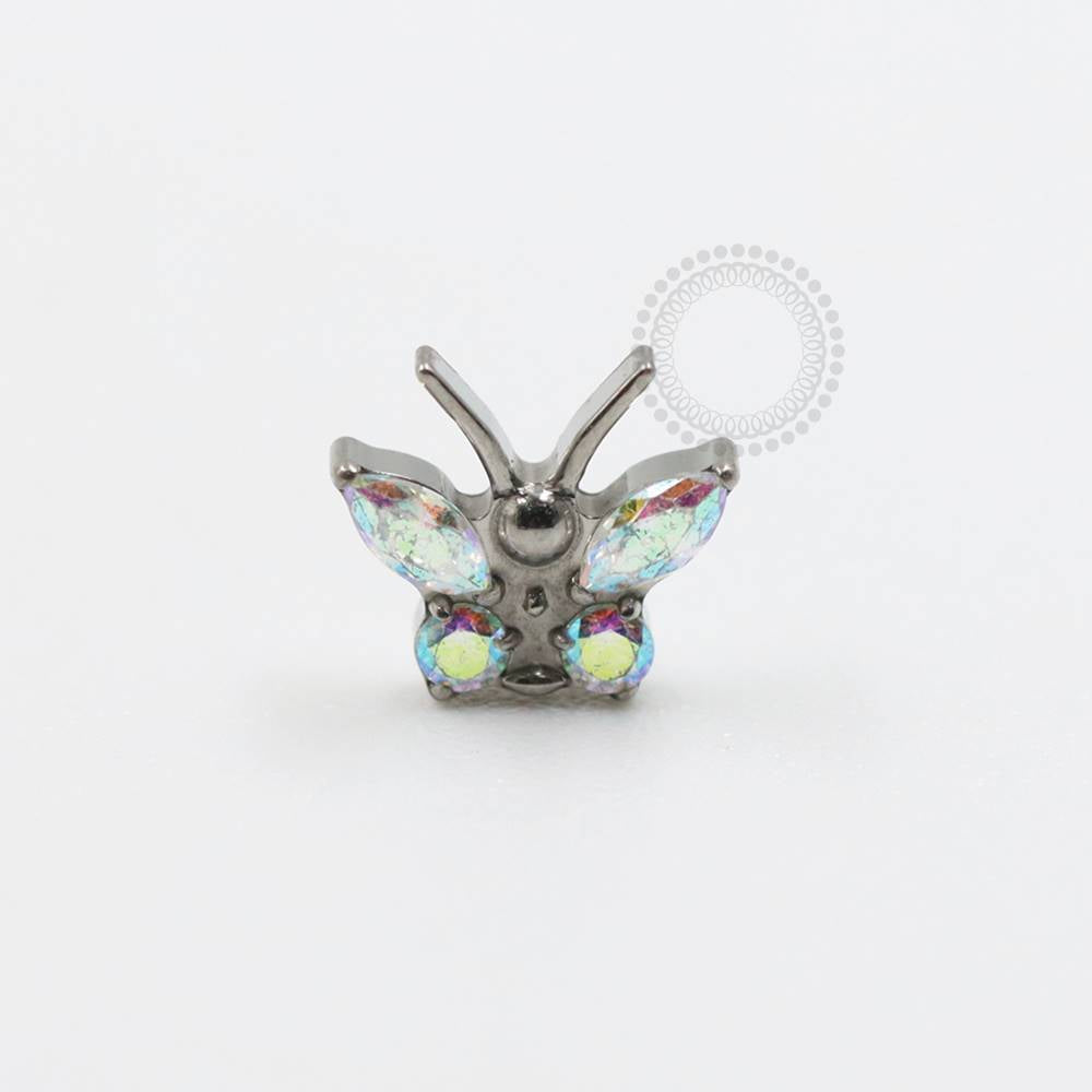 TN841 Topo Borboleta Cravejado Titânio