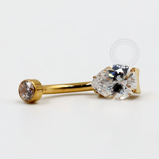 TN1090 Navel Gota Zircônia Titânio PVD Gold