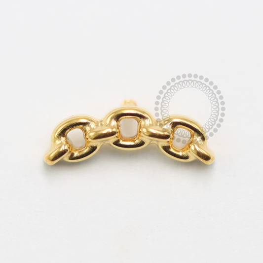 TN1479 Topo Design de Corrente Titânio PVD Gold