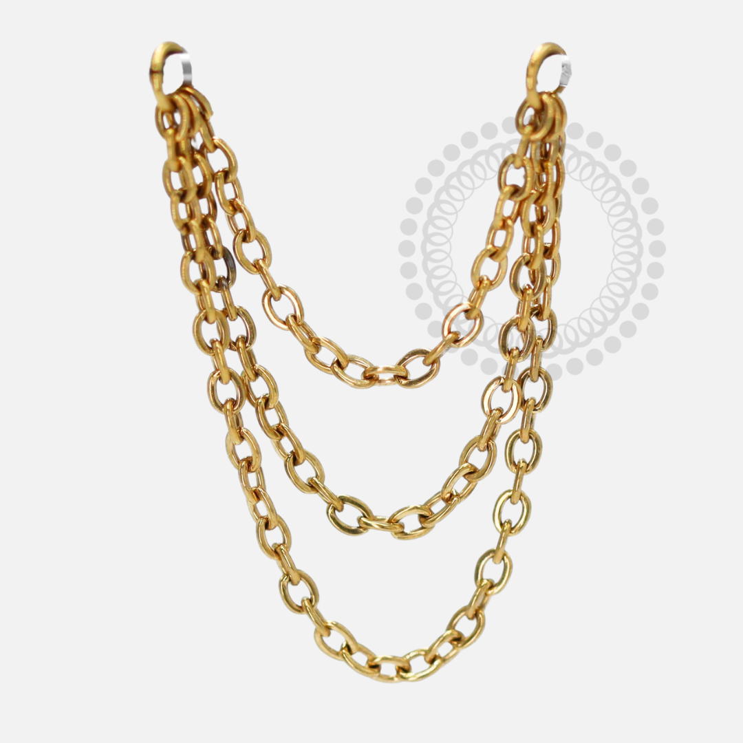 TN1372 Corrente Tripla Titânio PVD Gold