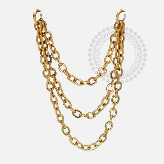 TN1372 Triple Chain Titanium PVD Gold