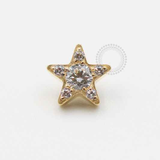 TN640 Topo Estrela Crevejada Titanio Pvd Gold