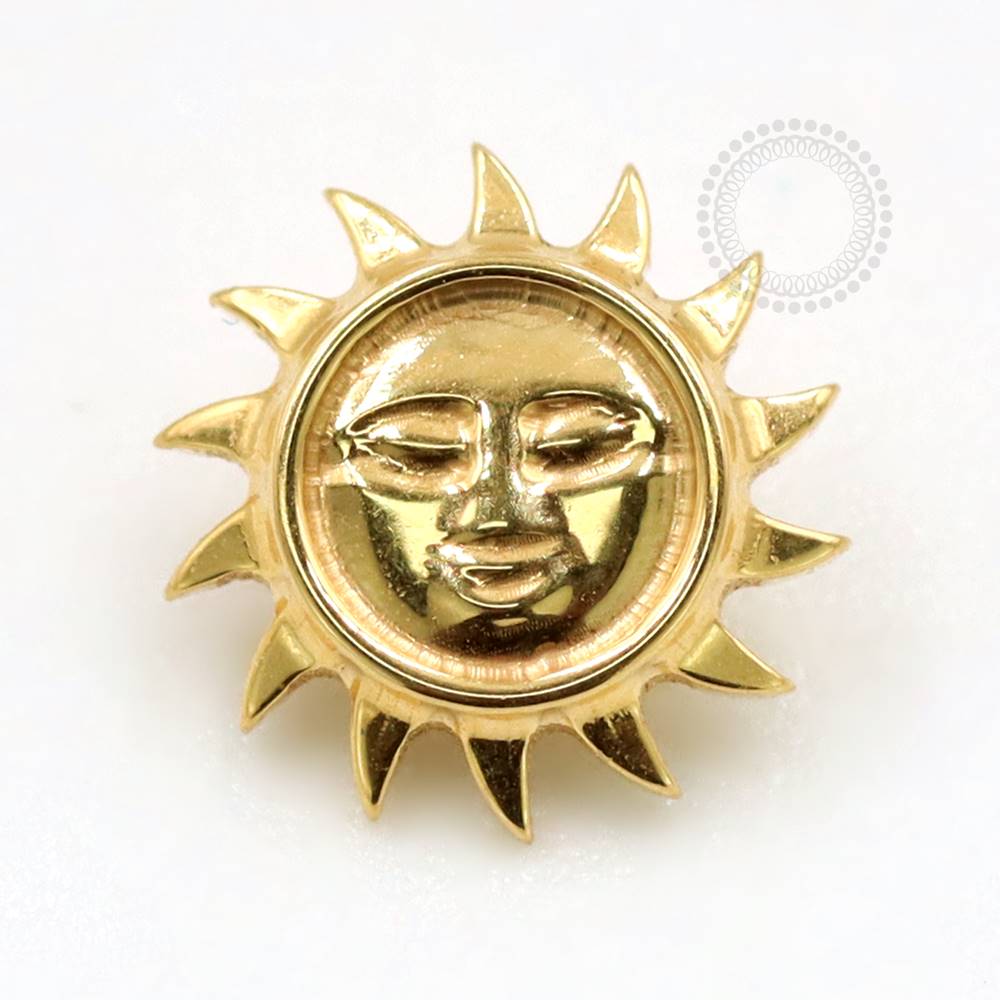 TN769  Topo Sol Feliz Titânio Pvd Gold