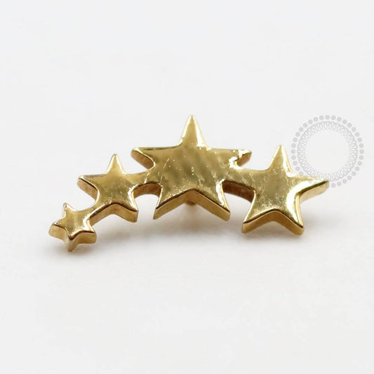 TN791  Topo Cluster Quatro Estrelas Titânio Pvd Gold