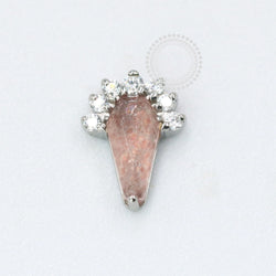 TN1054 Topo Pedra Strawberry Quartz Com Zircônia Titânio