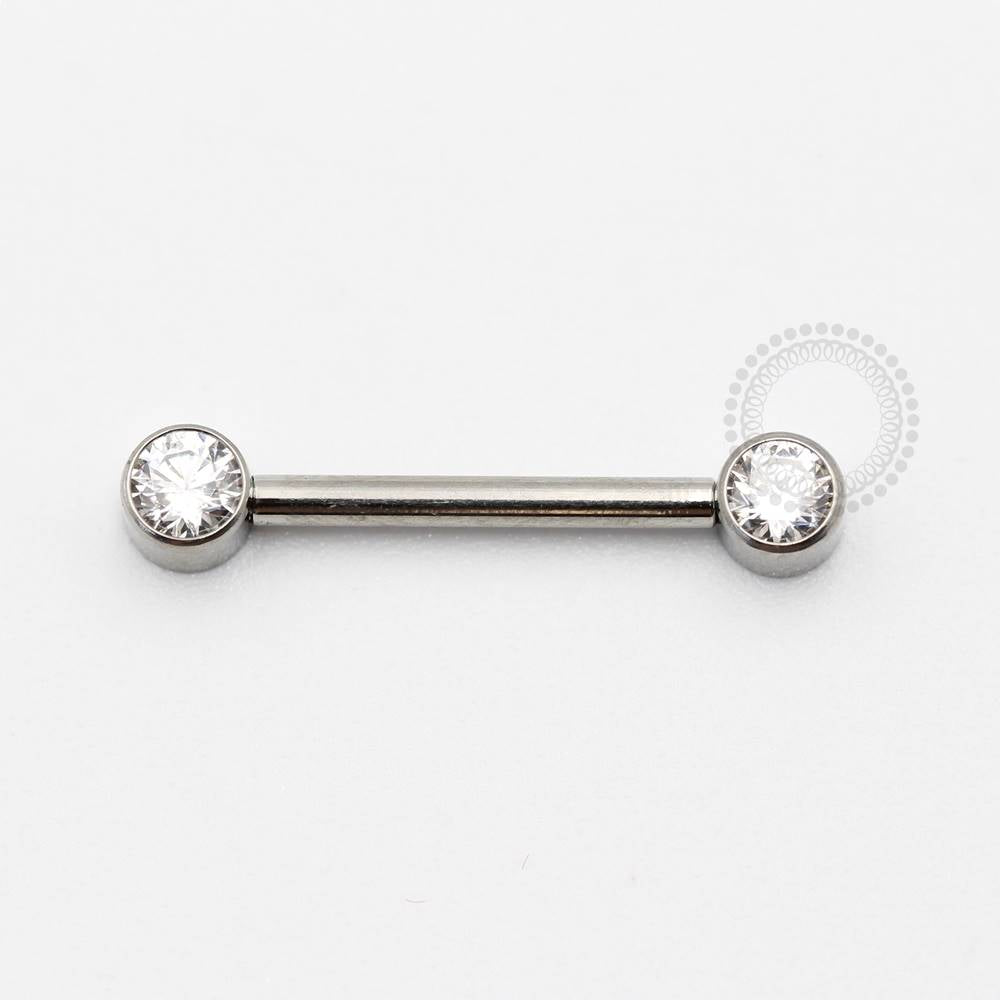 TN819 Nipple Piercing Push Pin Zircônia Cristal Solitária Titânio