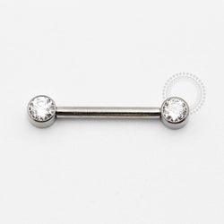 TN819 Nipple Piercing Push Pin Zircônia Cristal Solitária Titânio