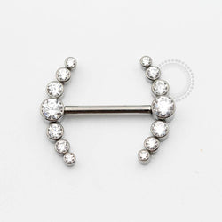 TN371 Nipple Jewelry Cluster CZ Titânio