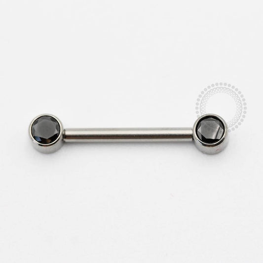 TN819 Nipple Piercing Push Pin Zircônia Black Solitária Titânio