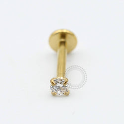 TN490 Labret Stone CZ Titânio Pvd Gold