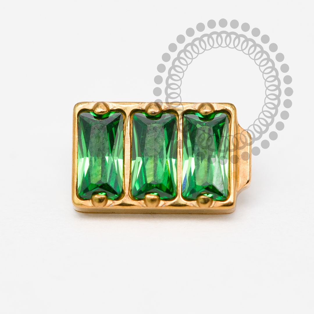 TN2025 Topo Bateria Completa CZ Titânio PVD Gold