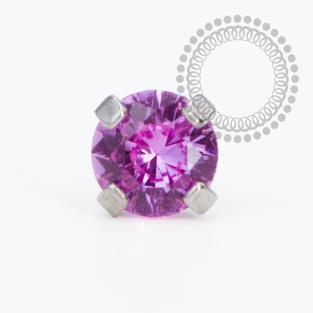 TT66 Topo CZ Rose ProngSet Push Pin Titânio Mill®