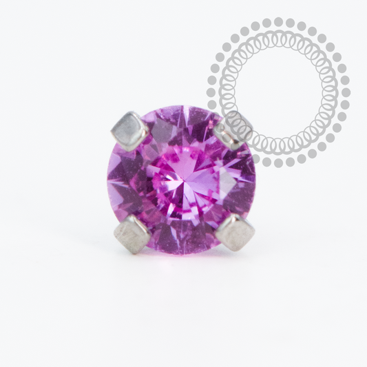 Topo CZ Rose ProngSet Push Pin Titânio Mill®