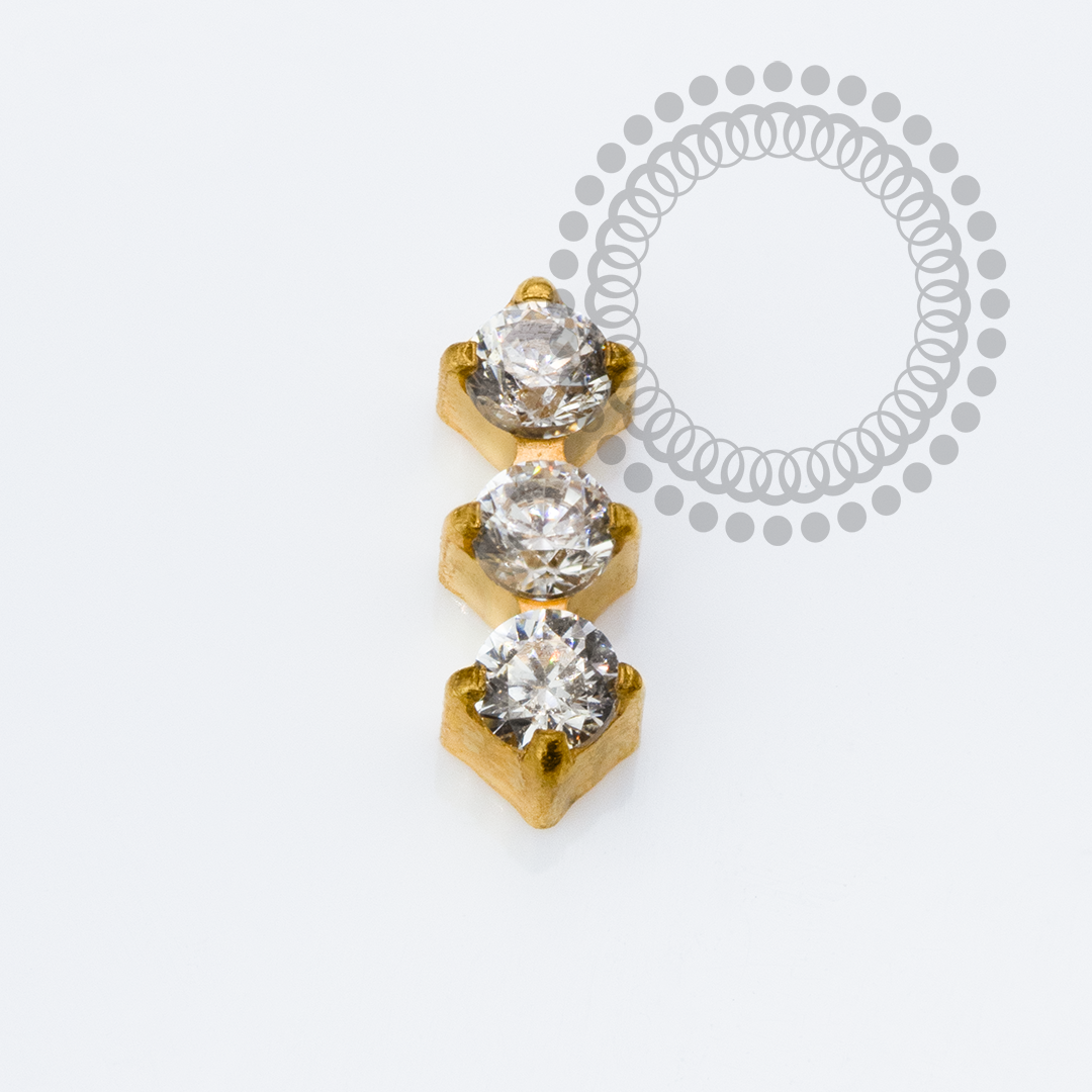 TN2303 Topo Micro Cluster 3 CZ Titânio PVD Gold