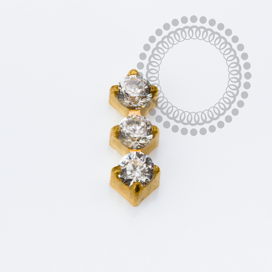 TN2303 Topo Micro Cluster 3 CZ Titânio PVD Gold