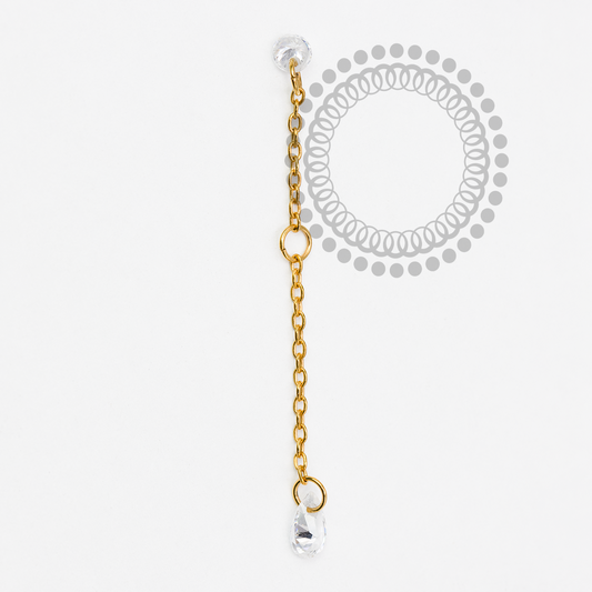 TN2092 Pingente CZ Gota Titânio PVD Gold