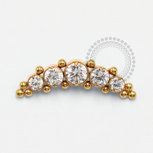 TN1542 Topo Cluster CZ Esferas Titânio PVD Gold