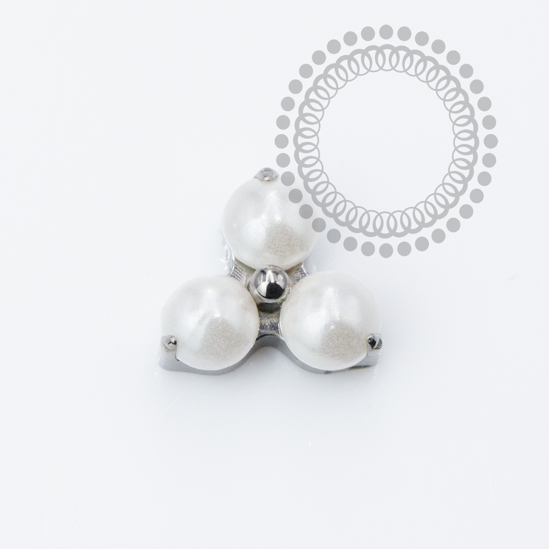TN2315 Topo Trinity Lux Pérola Push Pin Titânio ASTM F136