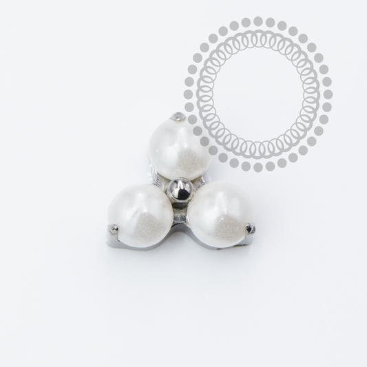 Topo Trinity Lux Pérola Push Pin Titânio ASTM F136