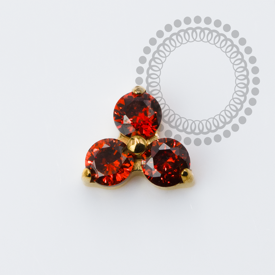 TN2316 Topo Trinity Lux Push Pin Titânio PVD Gold