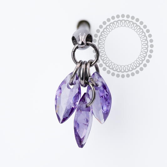 TN2458 Topo 3 Pingentes Roxo Titânio ASTM F-136
