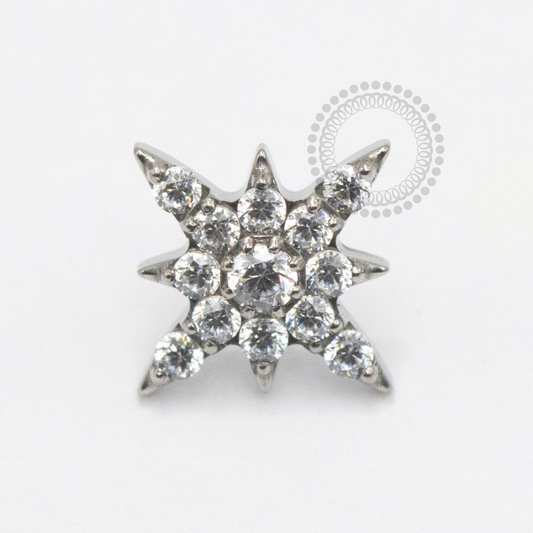 TN2399 Topo Estrela Dalva CZ Push Pin Titânio ASTM F136