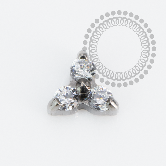 TN2211 Topo Micro Triniy CZ Push Pin Titânio ASTM F136