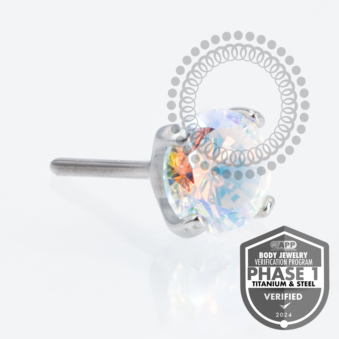 TT06 Topo CZ Boreal Prongset Push Pin Titânio Mill®