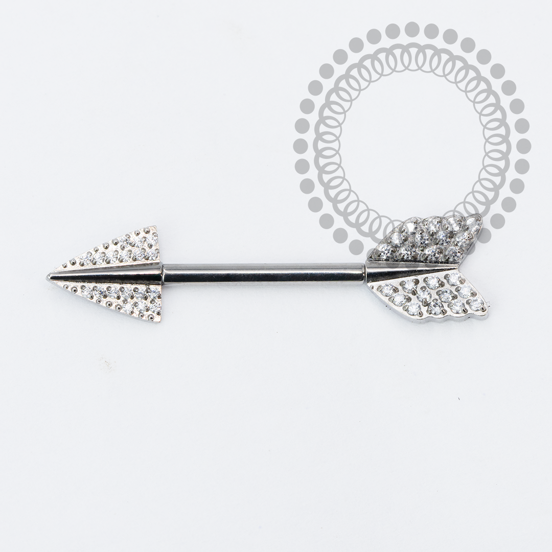 TN2150 Nipple Flecha CZ Push Pin Titânio ASTM F136
