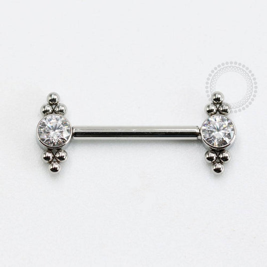 PB92 Nipple Piercing Charme Zircônia Aço 316L