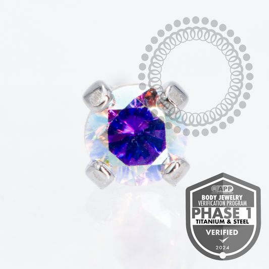 TT06 Topo CZ Boreal Prongset Push Pin Titânio Mill®