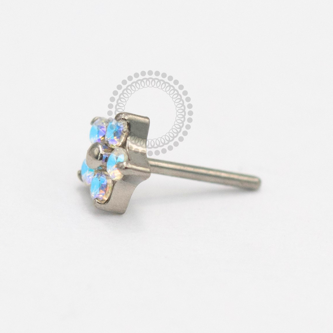 TN2374 Topo Flor Boreal Push Pin Titânio ASTM F136