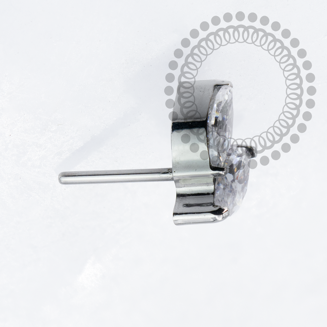 TN2137 Topo 2 Navetes CZ Push Pin Titanio ASTM F136