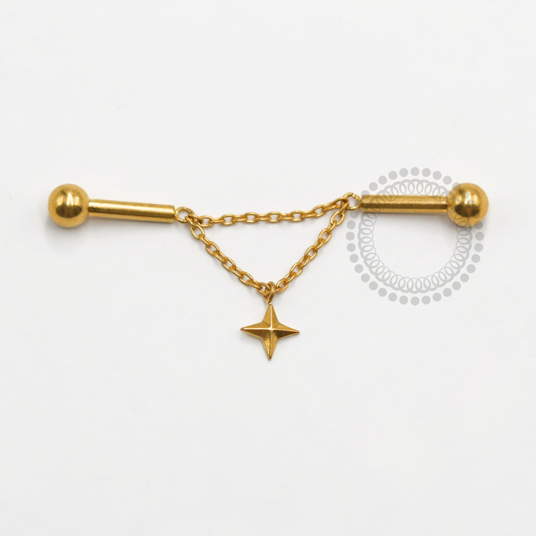 TN2408 Transversal Corrente Estrela Titânio PVD Gold