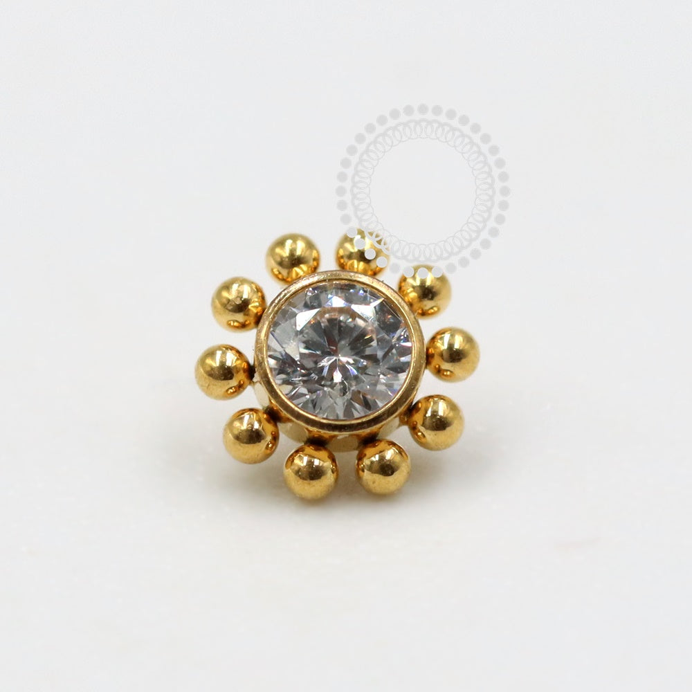 TN321 Top Sun Zircone Titane Cristal PVD Or