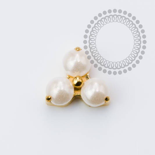 Topo Trinity Lux Pérola Push Pin Titânio PVD Gold