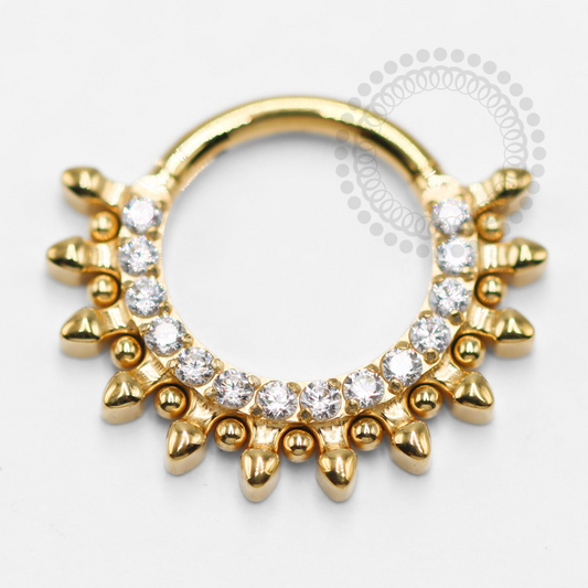 TN1361 Segment Studded With Titanium PVD Gold Balls 