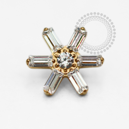 TN1756 Topo Flor De Gelo Titânio PVD Gold