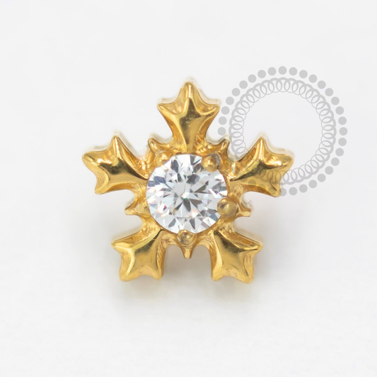 TN1644 Topo Floco de Neve Zirconia Titanio PVD Gold