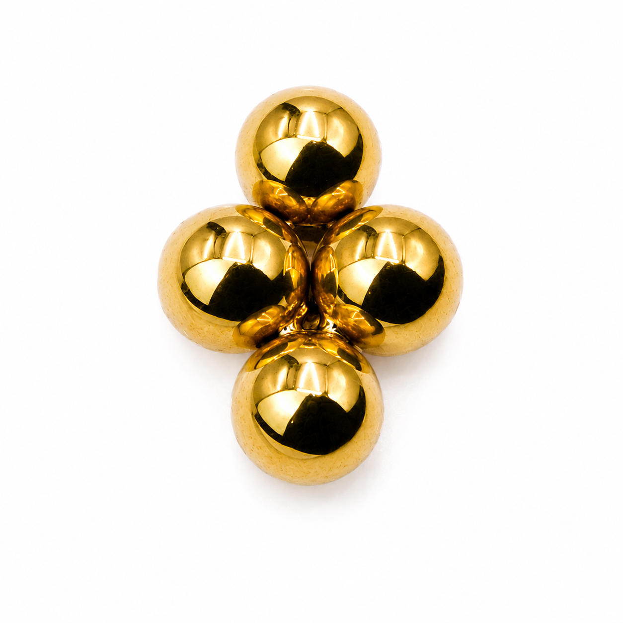 Topo Mini Clover 4 Esferas Titânio PVD Gold