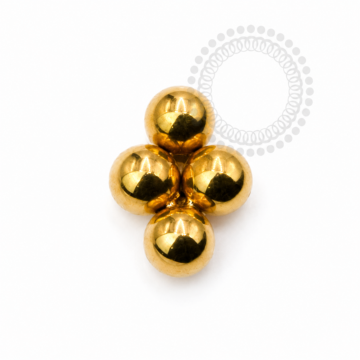Topo Mini Clover 4 Esferas Titânio PVD Gold