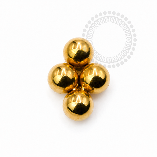 Topo Mini Clover 4 Esferas Titânio PVD Gold