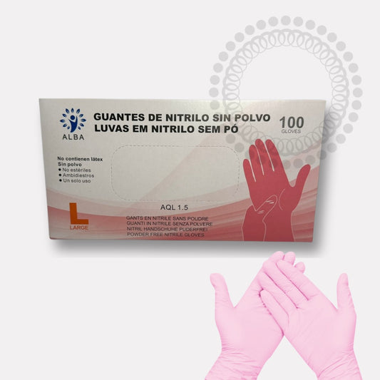 DC01 PINK NITRILE GLOVES