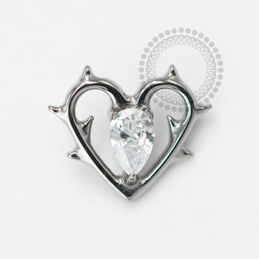 TN1554 Top Heart CZ Titanium ASTM F-136 